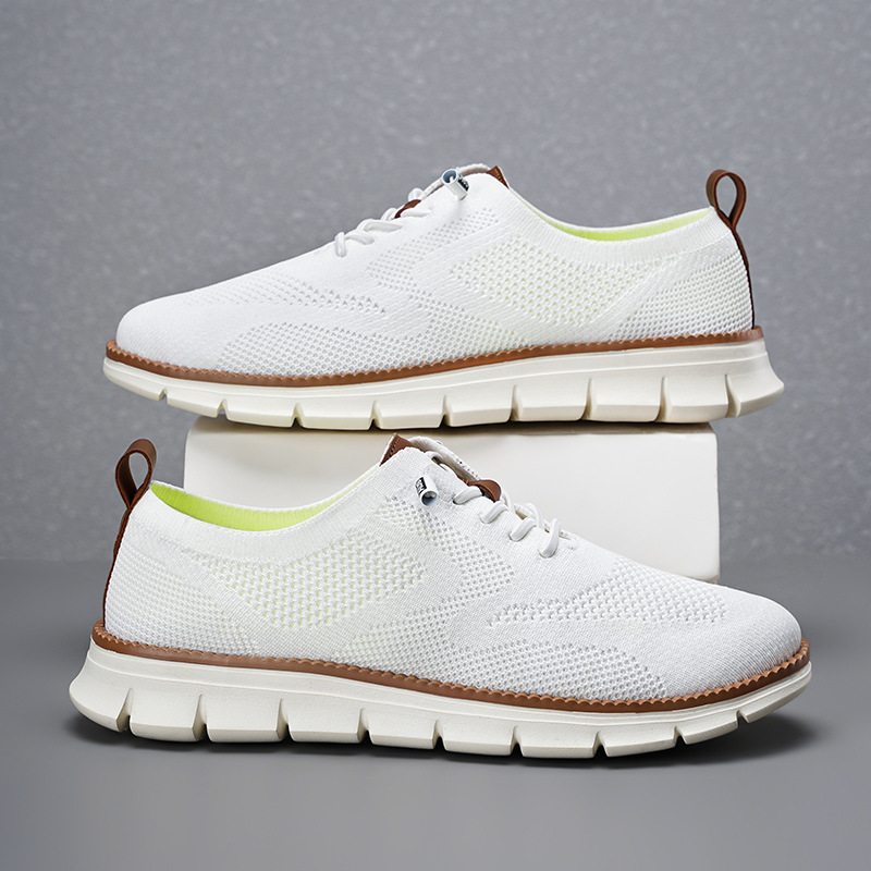Knit Fabric Lace Up Sneakers - Nuove Scarpe da Passeggio Casual da