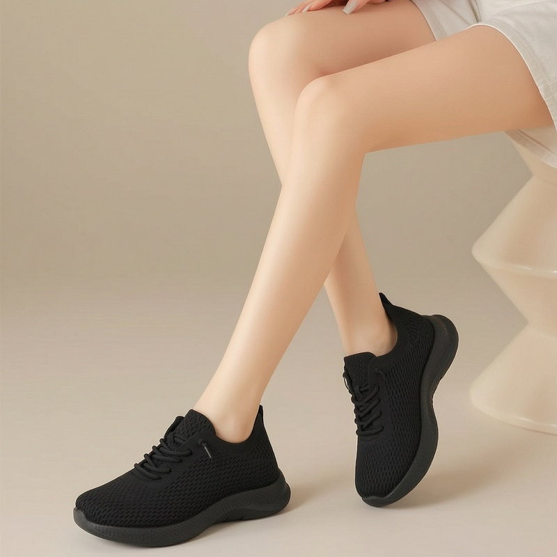 Scarpe da passeggio estive da  - Knit Fabric Lace Up Sneakers recensione e prezzo