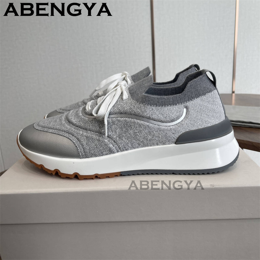 Nuove Scarpe da Uomo Multicolo - Knit Fabric Lace Up Sneakers recensione e prezzo
